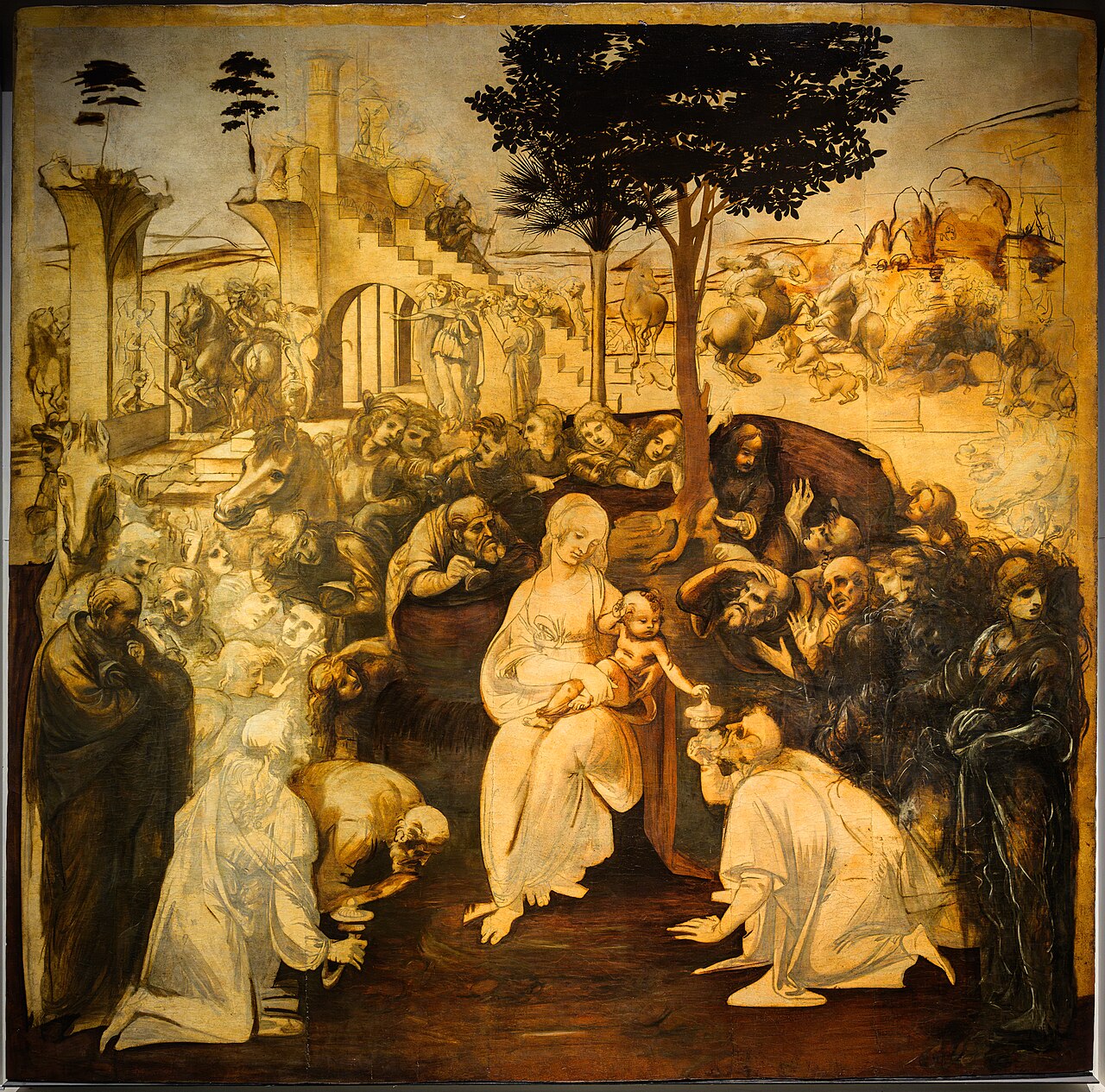 Adoration of the Magi by Leonardo di ser Piero da Vinci 1481