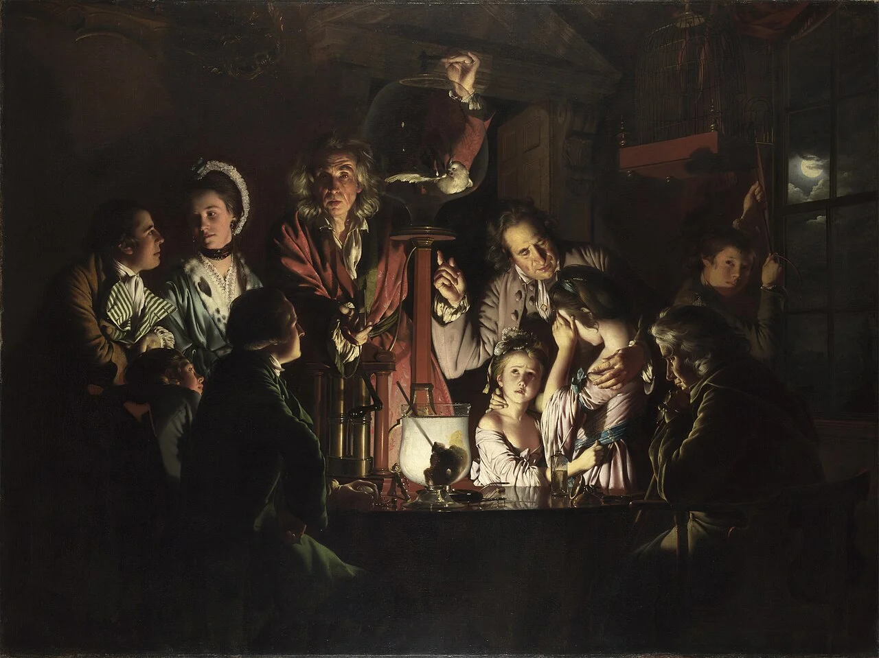 Experiment on a Bird in the Air Pump by Joseph Wright of Derby 1768