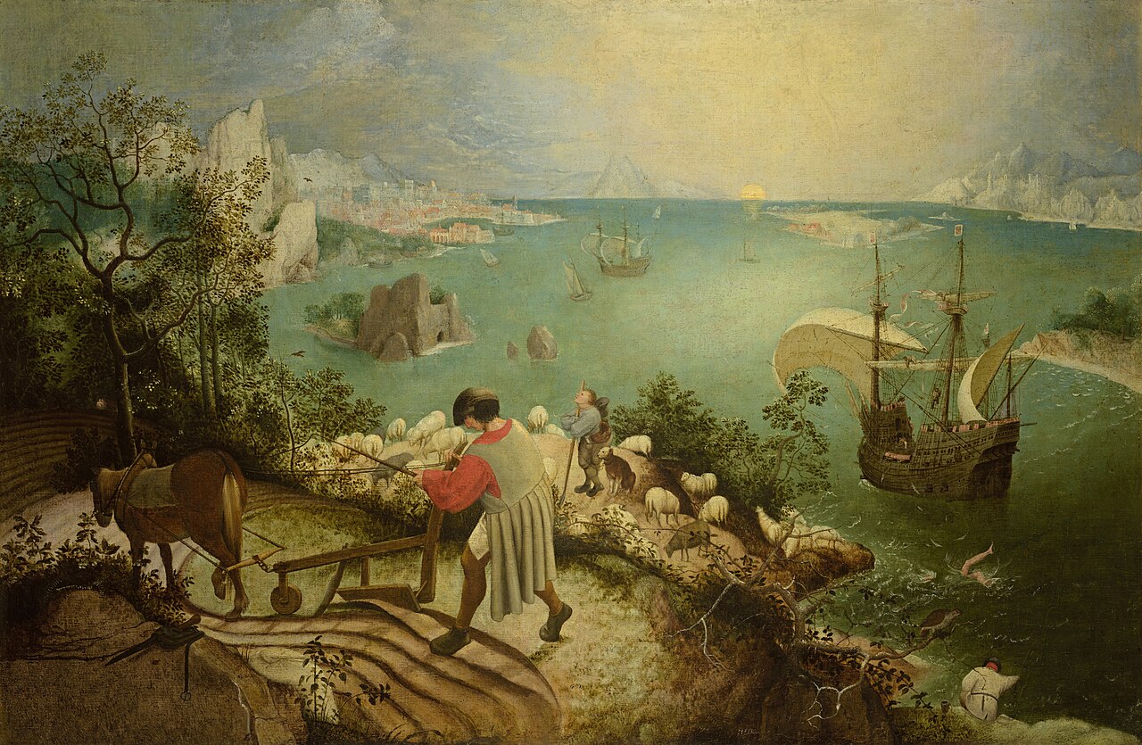 Landscape with the Fall of Icarus by Pieter Brueghel el Viejo 1555