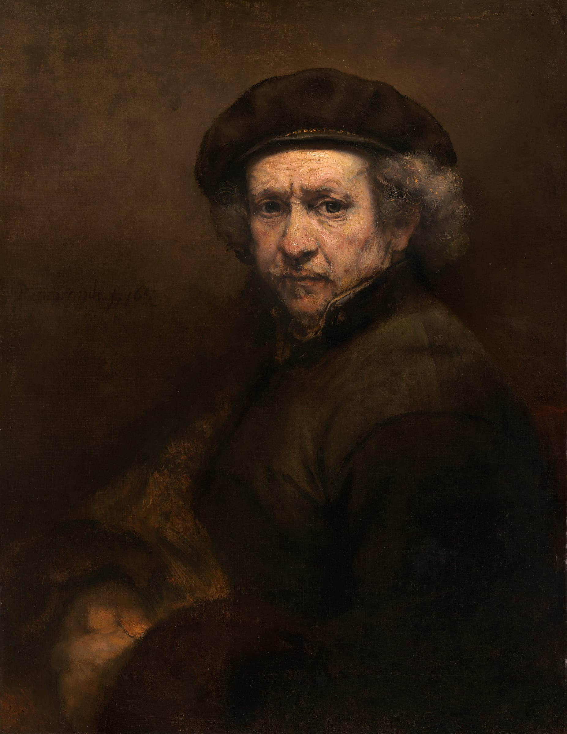 Autorretrato con boina y cuello vuelto by Rembrandt van Rijn