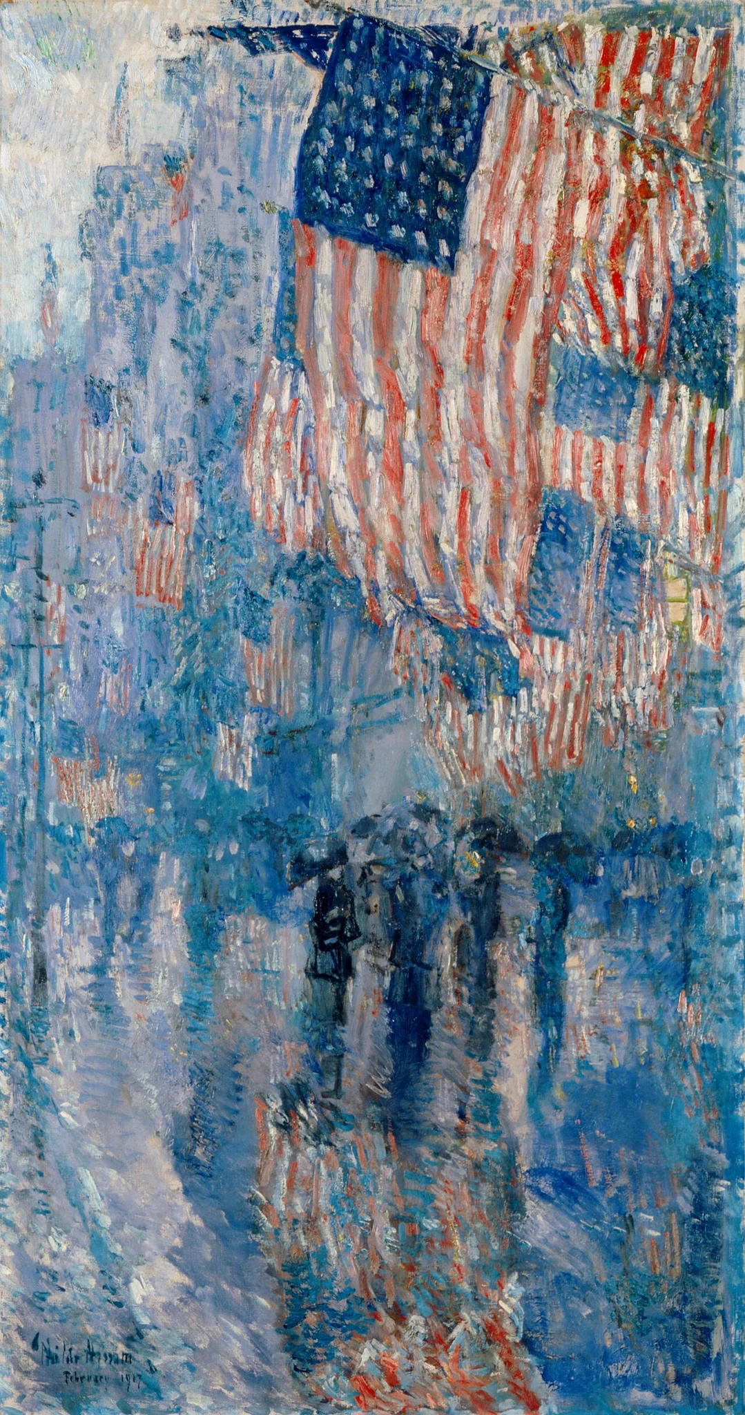 The Avenue in the Rain by Childe Hassam 1917