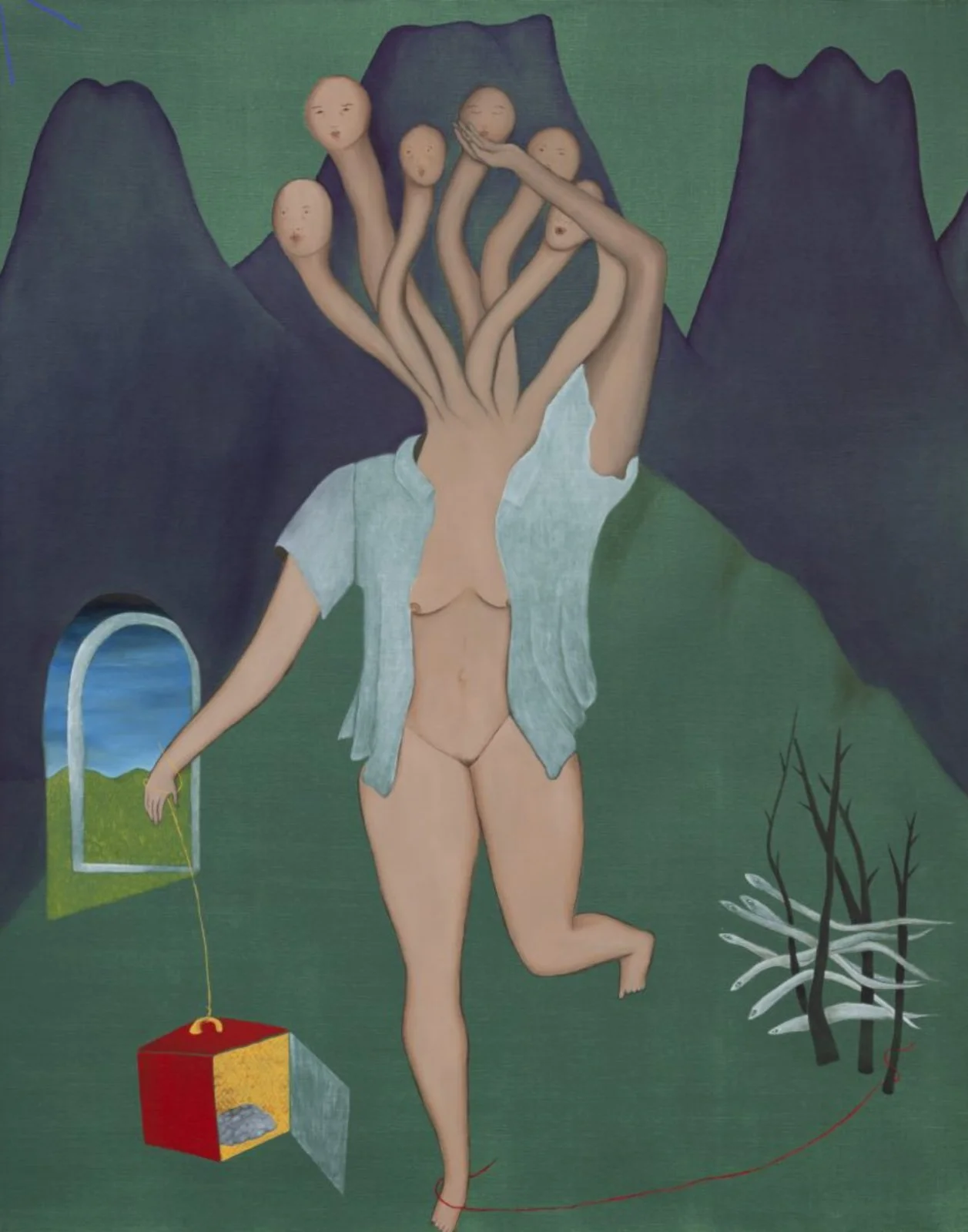 Cecilia Vicuña, Medusa, 1972/2023, oil on canvas